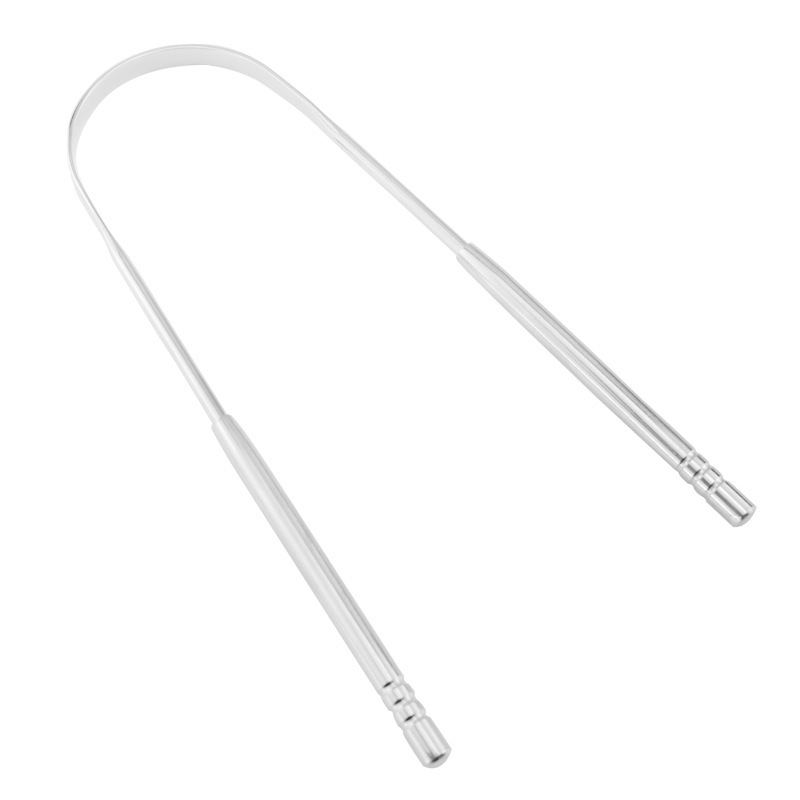 Raspador de Lengua de Acero Inoxidable en Forma de U con Caja de Hierro para Cuidado Bucal