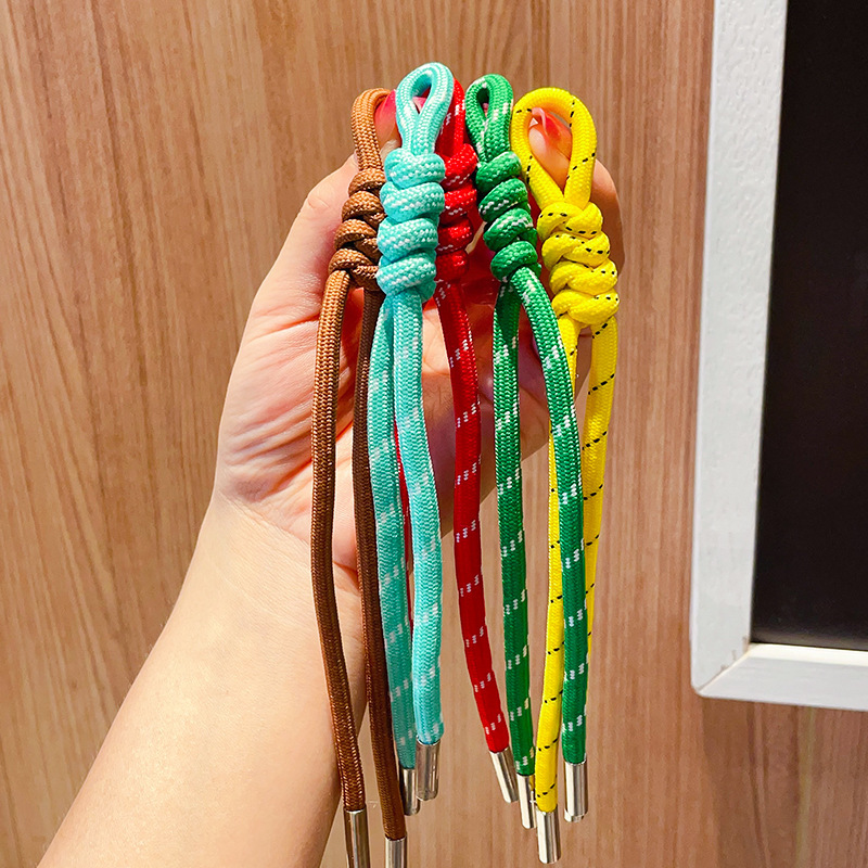 カラーins潮手編みロープiu系キーホルダーネット赤バッグストラップdiyアイデア結びロープ|undefined