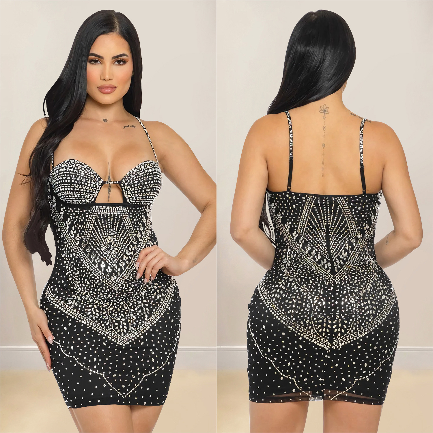 C7035 Aliexpress transfronterizo Amazon estación independiente de moda europea y americana ropa de mujer de perforación caliente vestido vestido corto nuevo image 4