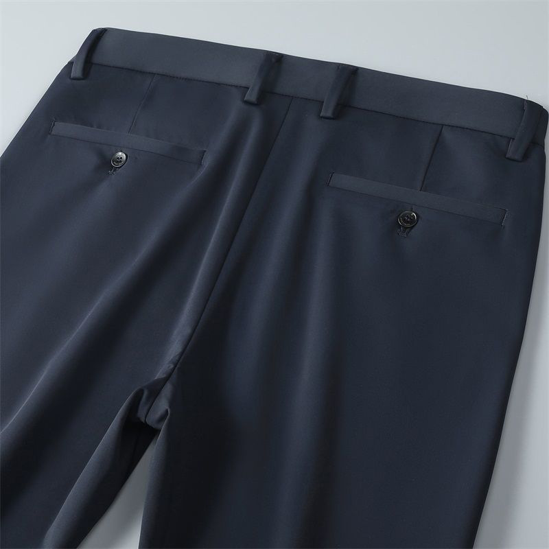 Comercio exterior transfronterizo Delgado verano Pantalones de cintura alta hombres de mediana edad y ancianos estiramiento papá desgaste casual traje de negocios Pantalones