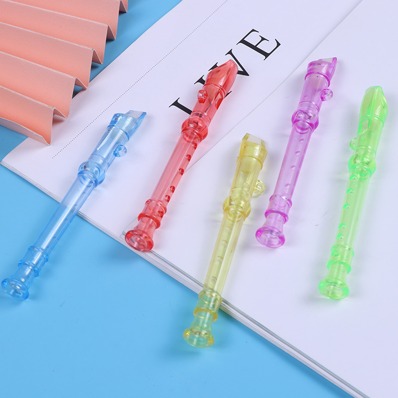 Transparente pequeña flauta de seis agujeros clarinete transparente niños educación temprana bebé creativo instrumento musical tocando música juguete regalo
