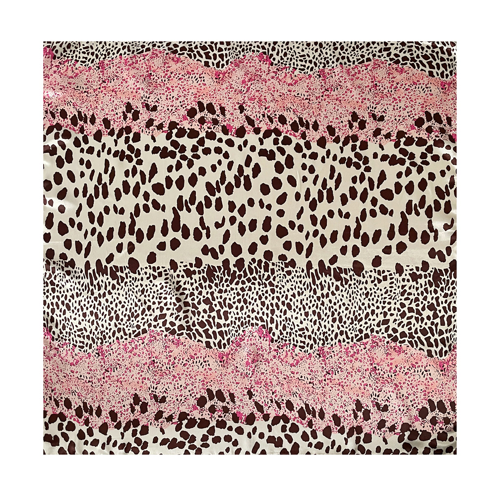 Leopard Print Satin Square Scarf European Style Hijab Shawl_voghion.com