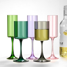 彩色香槟杯玻璃红酒杯家用高脚杯葡萄酒杯创意鸡尾酒杯可定制酒杯