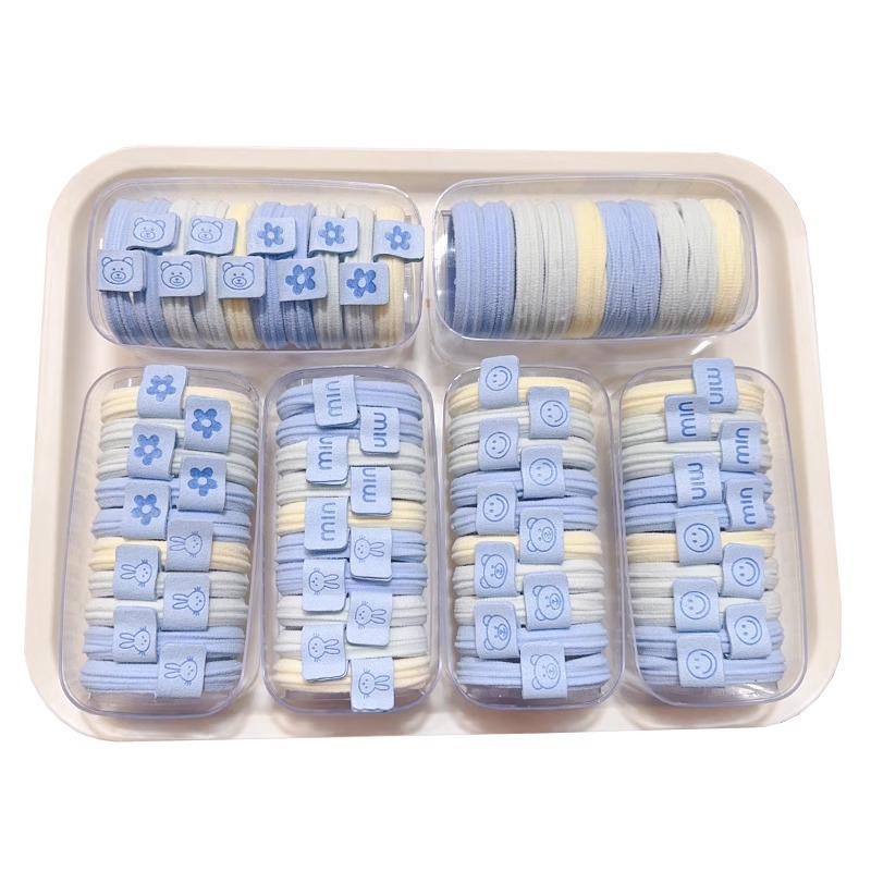 Cuerdas de cabello azul de sal marina de niña alta elástica suave glutinosa no daña cabello alto cabello de cola de caballo cuerdas de cabeza gruesas y gruesas bandas de goma tocado