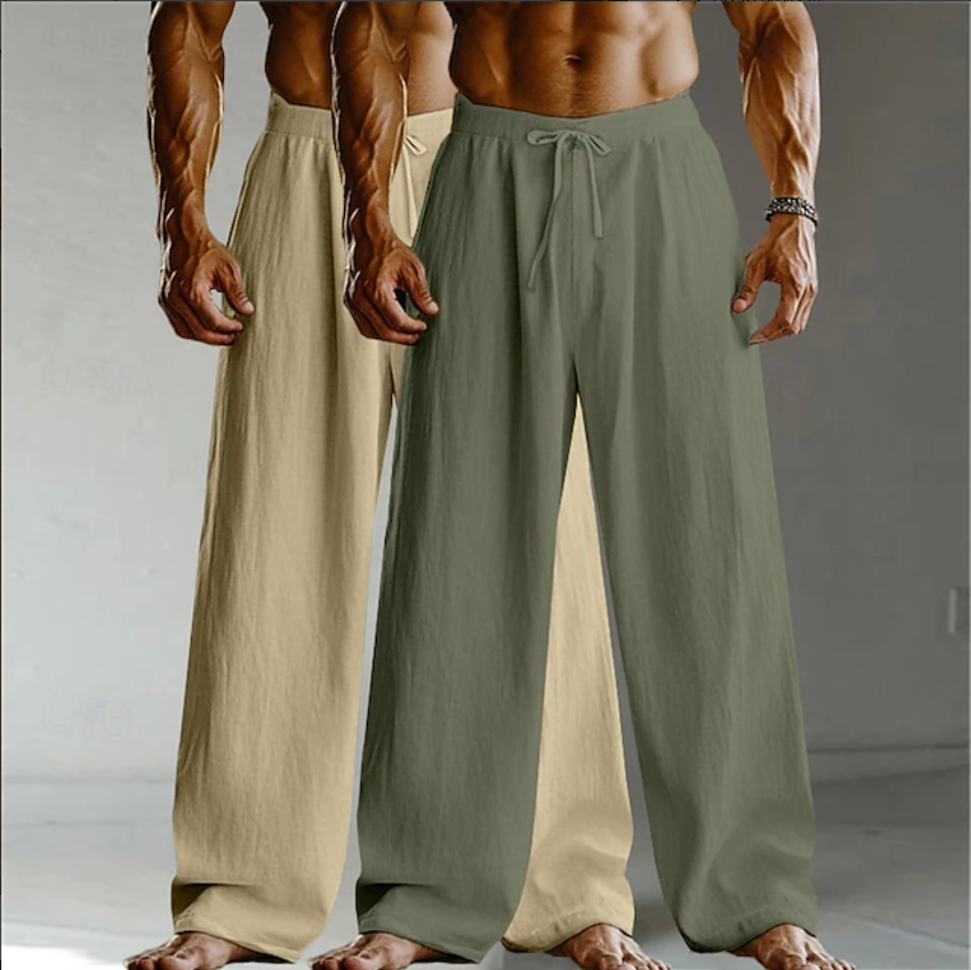 Pantaloni larghi in lino e cotone uomo per l'estate_voghion.com
