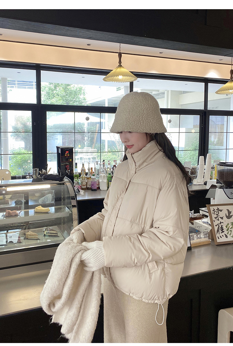 Katoenen jack dames korte 2023 winter nieuwe stijl kleine staande kraag donsjack verdikte katoenen damesjack_voghion.com