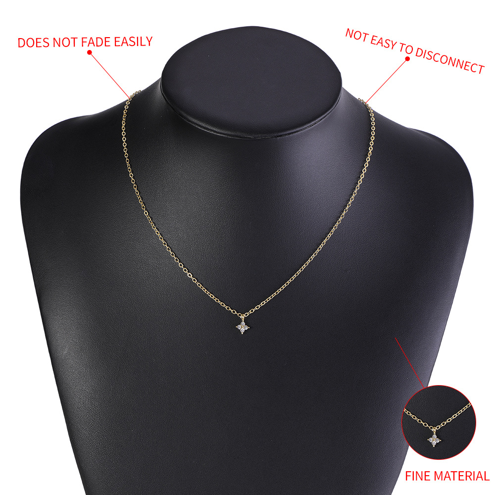 Simple geometric diamond short necklace wholesale