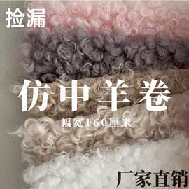 棉花娃娃卷发中羊长卷羊毛卷兽装泰迪熊毛绒玩具毛绒布料手工diy