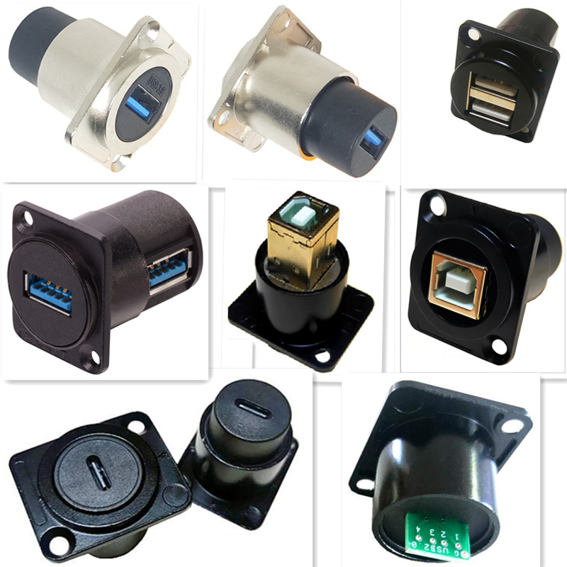 D-type USB2.0 USB3.0 shell box fixed base USB data signal extension transmission panel socket