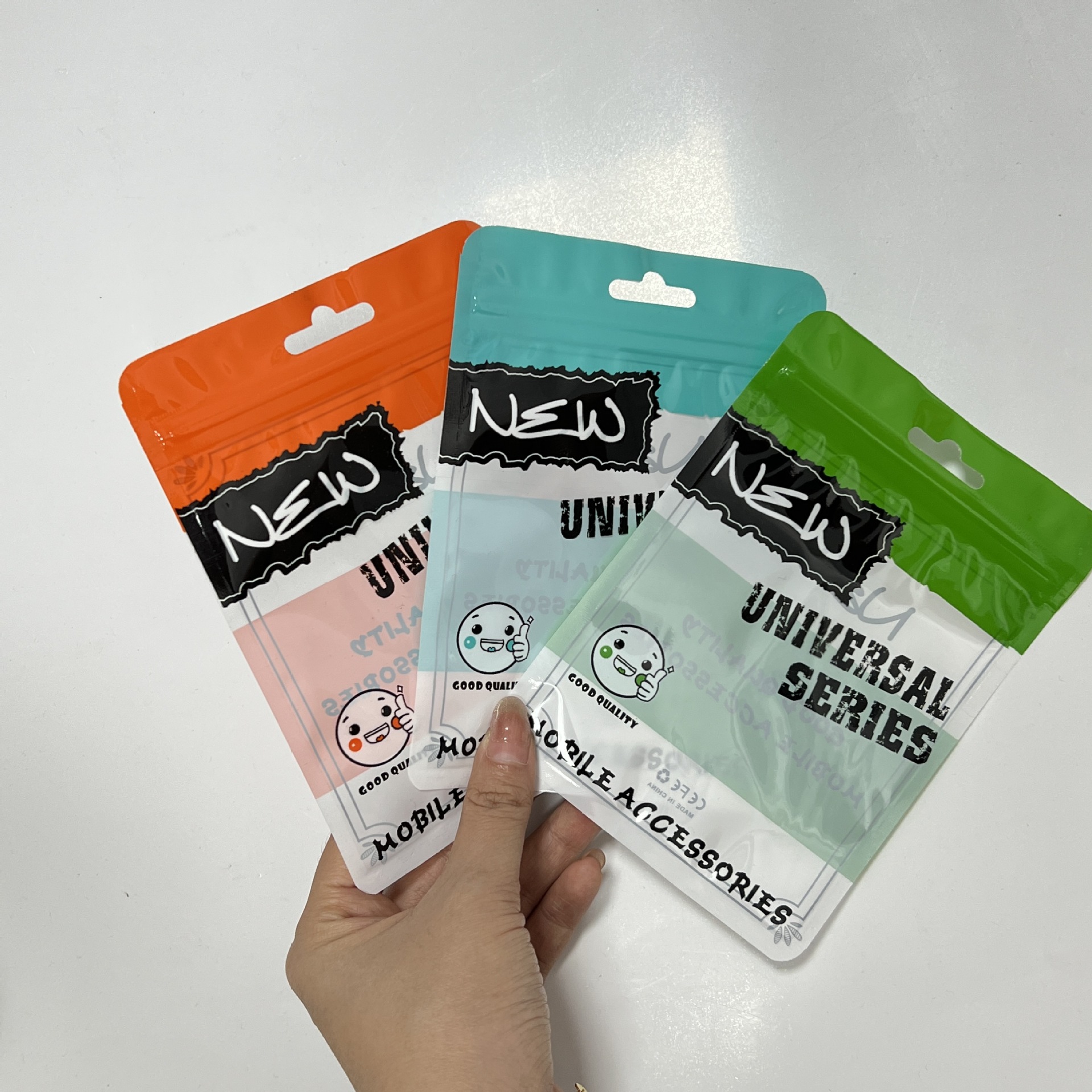 新款现货数据线包装袋usb耳机线包装彩色印刷高清自封袋10.5*15