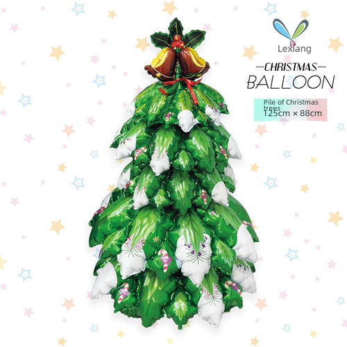 New DIY piles of Christmas trees and stacks of bear cakes for Christmas birthday party decorations set aluminum film balloon card installation