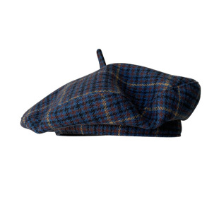 Vintage Fashion Beret Women's Autumn New British Plaid Flying Saucer Hat All-match Face Showing Small Japanese Painter Hat