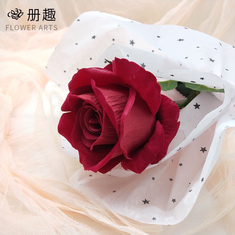 Papel de forro floral nuevo con estampado dorado, papel de pera con estrellas y luna, papel para envolver ramos, materiales de embalaje de alta gama para floristerías y flores frescas