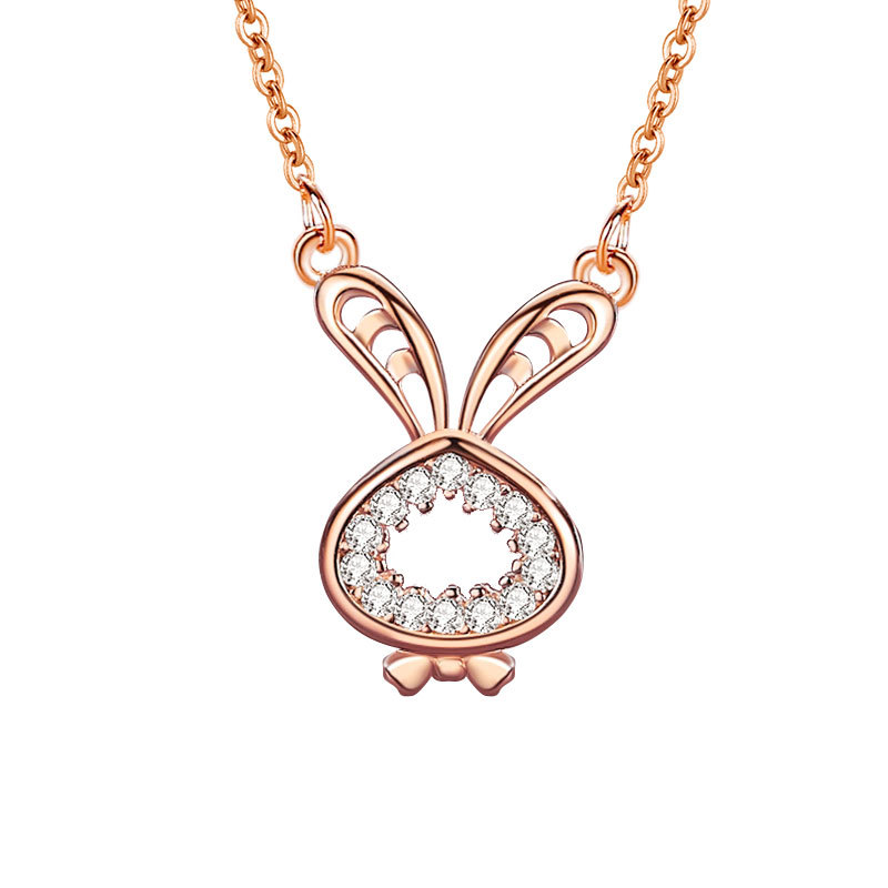 Original de plata esterlina S925 collar de moda nacional estilo chino nuevo collar de conejo del zodiaco chino diseño de la joyería de la vendimia de las mujeres