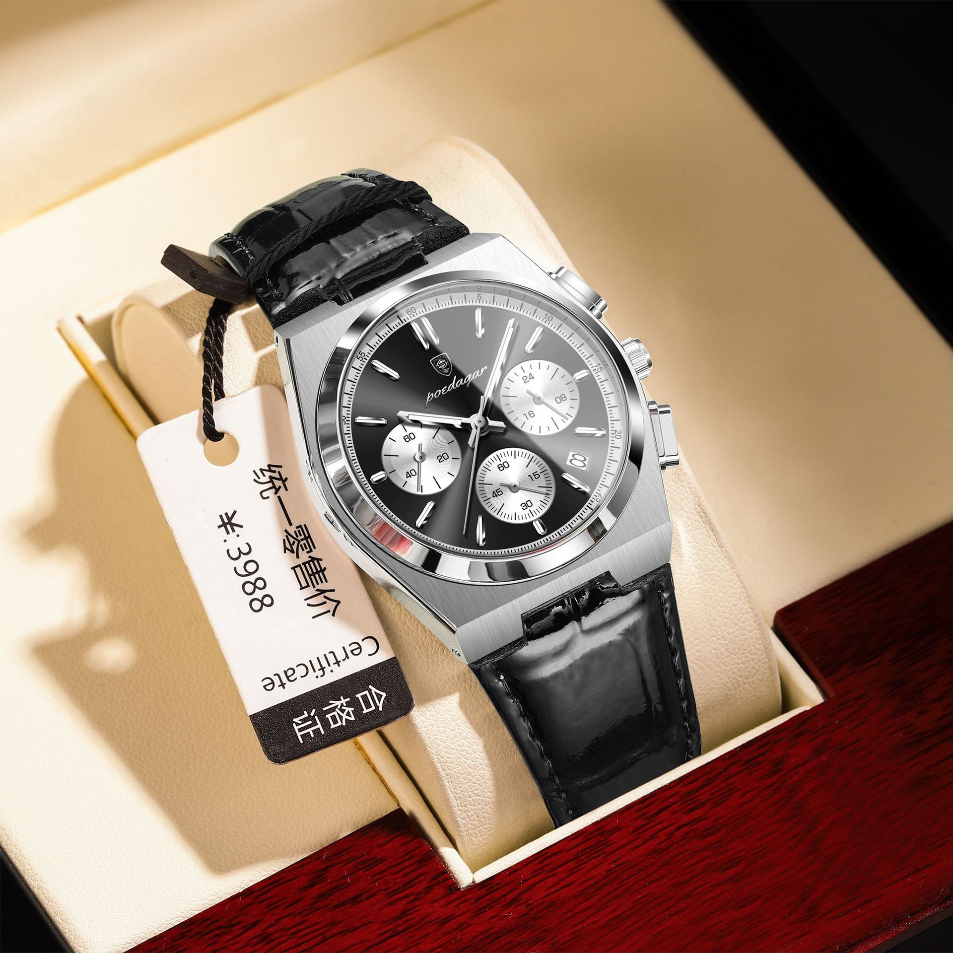 Nuevo reloj multifuncional para hombre de la marca suiza, cinturón, reloj de cuarzo ultrafino, transmisión en vivo, estilo explosivo de comercio exterior, entrega de una pieza