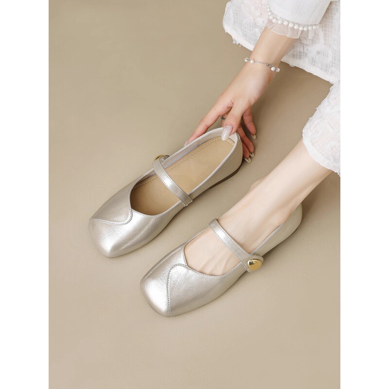 French-Style Exquisite Women's Flat Shoes for Summer 2026, New Model to Pair with Skirts, Genuine Leather Soft-Soled Mary Jane Shoes for Women