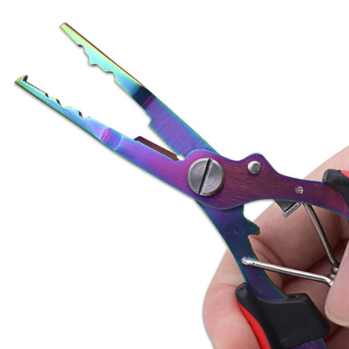 Dali horse fish line cutter, stainless steel color titanium plated lure pliers, multi-functional hawkbill fishing pliers, fish control hook remover