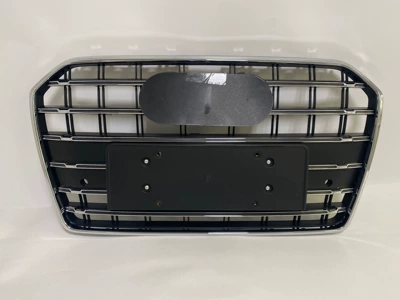Suitable for Audi A6L Grille Models 16, 17, 18, A6C7Pa Sport Model Grille, Sline Model Radiator Cover Grille (Zhongwang) - a6l-sports-model-electroplating-frame-electroplating-standard-mesh