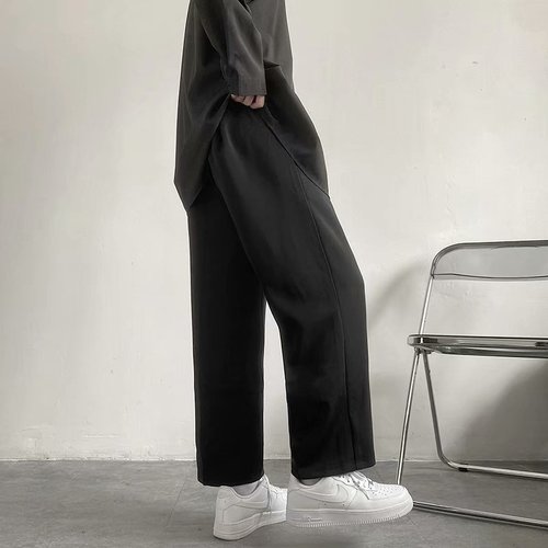 Men's Han Style Trendy Straight Leg Pants Loose Drape Comfortable Casual Western Pants for Men Suit Pants Men Spring and Autumn Long Pants