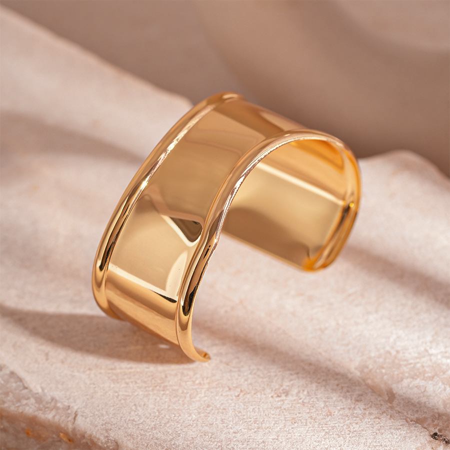 Pulsera de apertura geométrica irregular metálica europea y americana, personalidad exagerada, temperamento de nicho simple, joyería de alta gama femenina