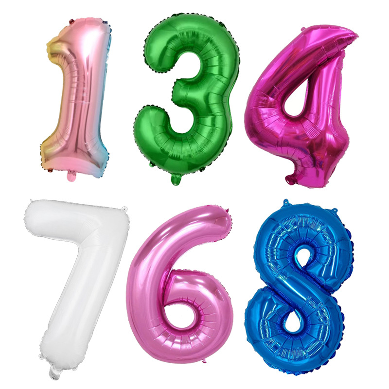 Transfronterizo inswind 16 pulgadas globo de aluminio digital verde blanco azul Año Nuevo letras de Año Nuevo pequeño globo digital