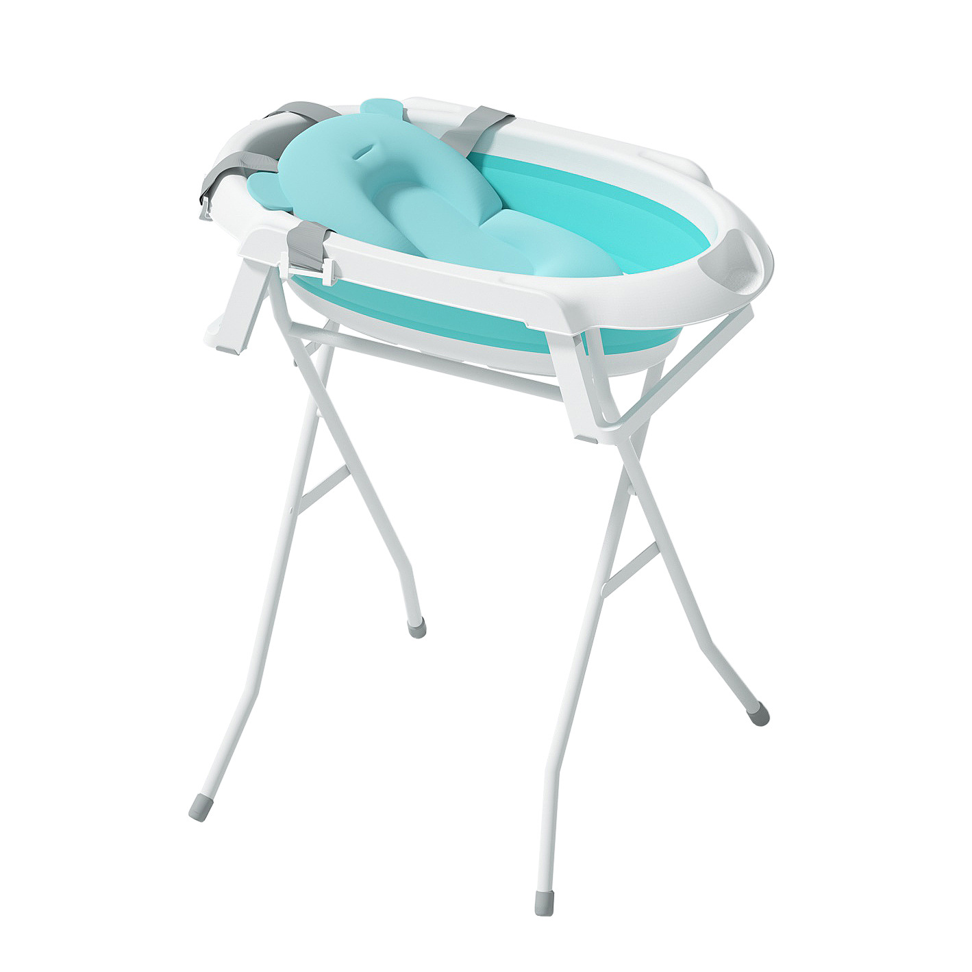 Bañera para bebés, bañera para bebés plegable, soporte alto, mesa de cuidado del recién nacido, mesa de contacto para lavar el trasero y cambiar el pañal