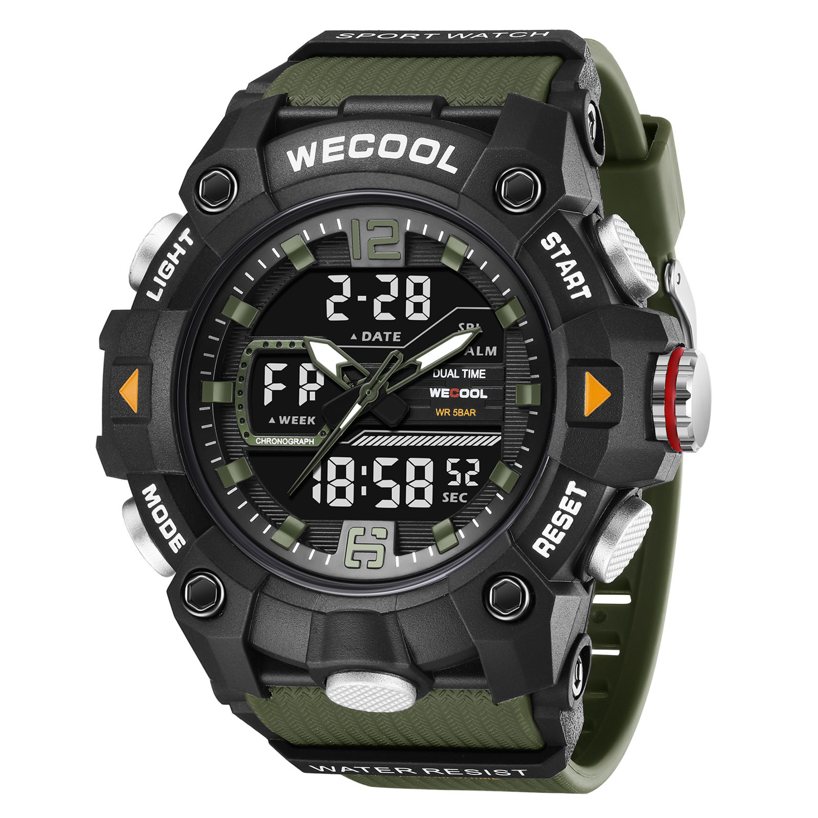 Wecool Men's Hot Selling Sports Watch Multifunctional Sports High-Looking Dual Display Watch for Junior High School Students