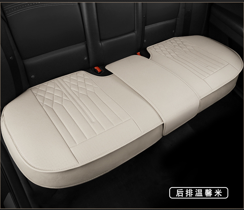 Four-season foreign trade car seat cushion, non-slip backrest, breathable, patchwork leather, single seat cushion, thickened