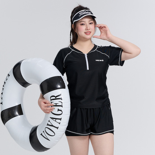 Ladies' Separate Plus Size Fat Sister Conservative Slimming Belly Covering Beach Hot Spring Vacation Swimwear