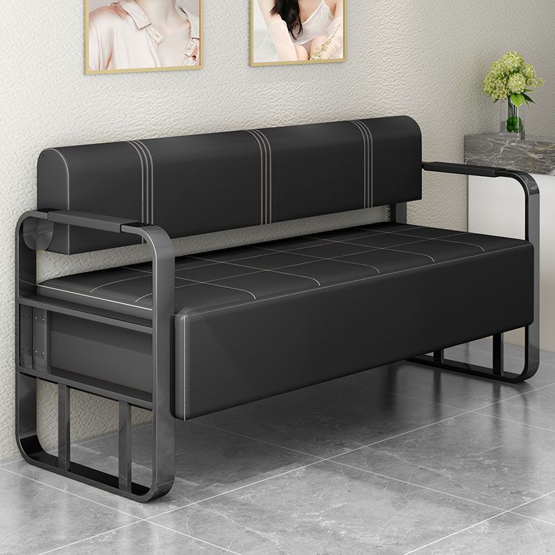 Barber Shop Sofa, Beauty Salon, Hair Salon Waiting Area Chair, Light Luxury Stainless Steel Long Sofa Chair