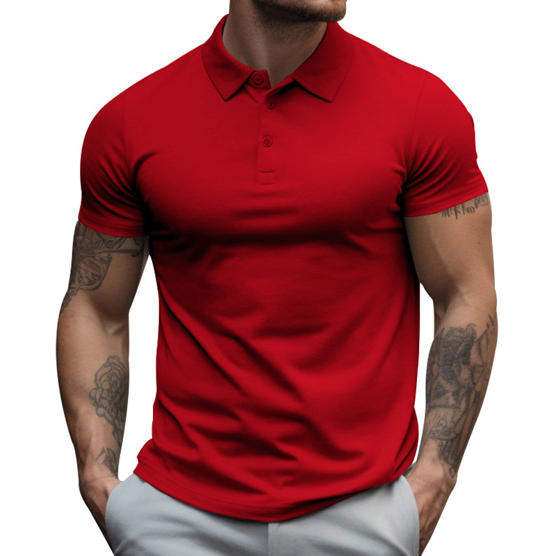 Camiseta de manga corta con cuello para hombre, estilo veraniego nuevo de Temu2026, talla grande holgada, color liso, tipo polo.