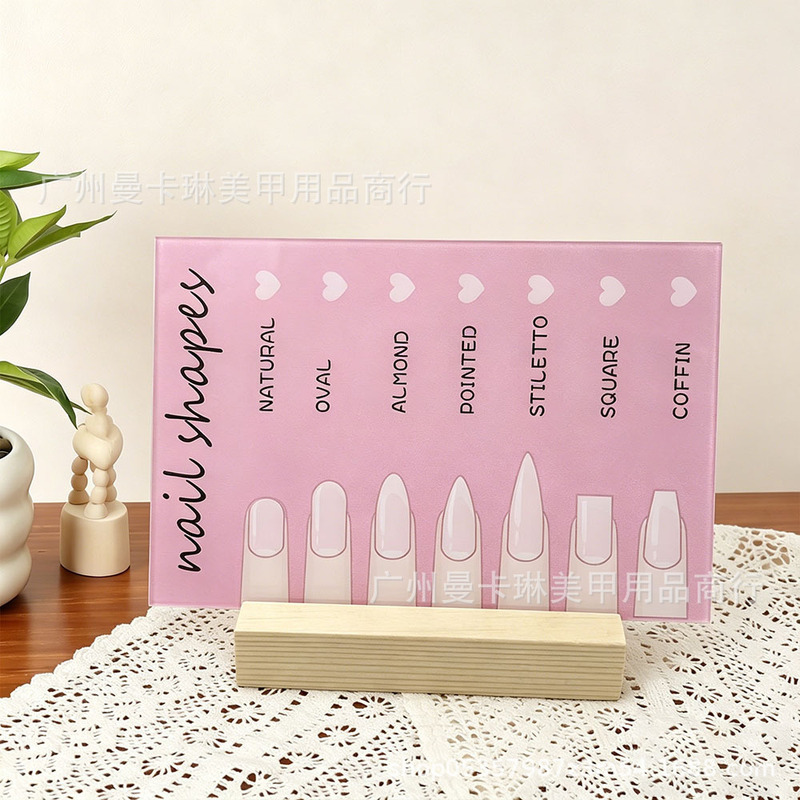 Nail Art Acrylic Nail Art Finger-Shaped Pink Display Stand Work Rack Nail Tips Display Storage Tool