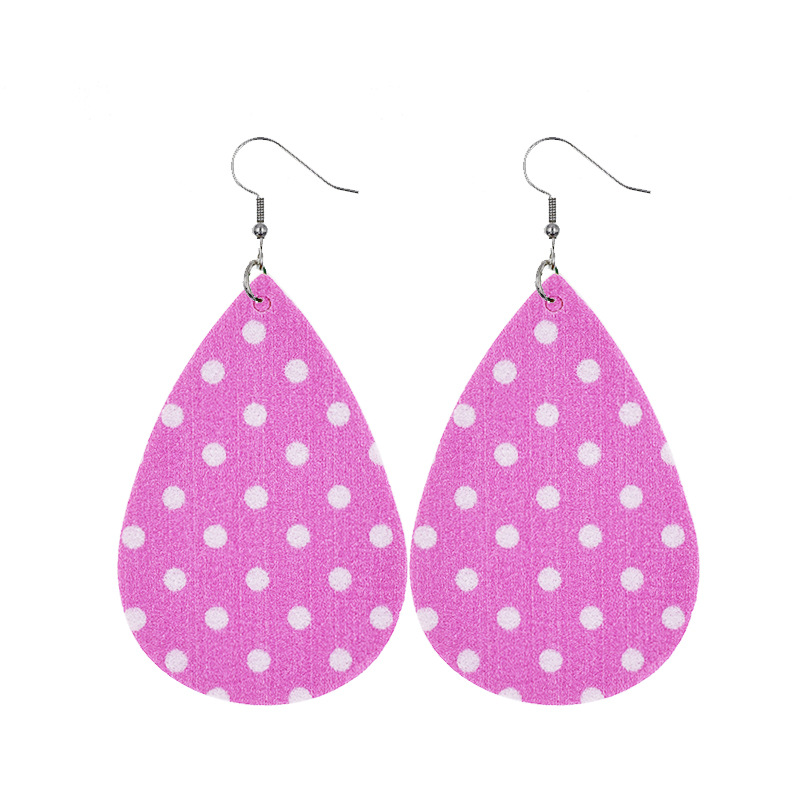 1 Pair Sweet Streetwear Heart Shape Pu Leather Drop Earrings display picture 11