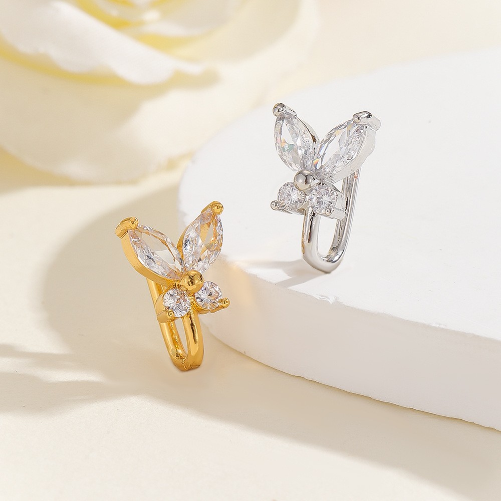 European American Creative U-Shaped Nose Clip Inlaid Zircon Non-Piercing Fake Nose Ring Clip-On Hoop detail image 7