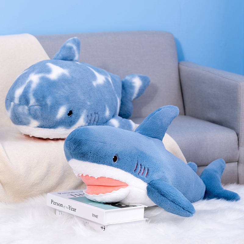 亚马逊大号海洋动物鲨鱼海豹海豚公仔毛绒玩具床上睡觉玩偶抱枕