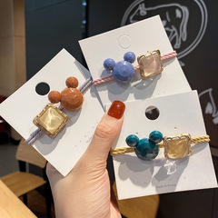 Korean Version Cute Mickey Hair Band Simple Transparent Cube Hair Tie for Girls, Round Bun Hair Accessory, Wholesale
