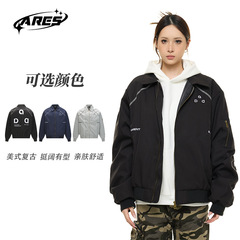 ARESWINGS美式复古cleanfit刺绣翻领夹克秋季百搭薄款男女外套
