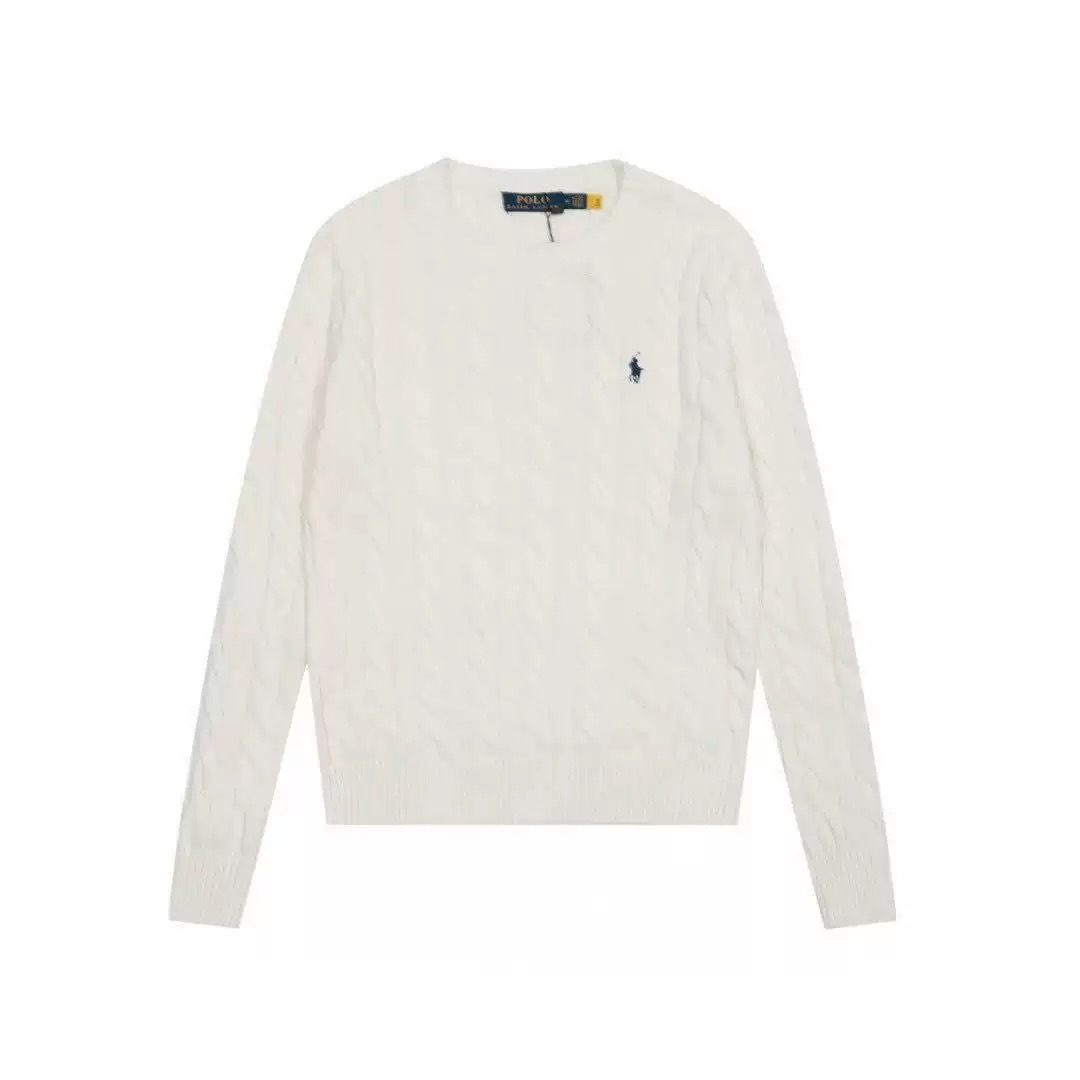 Sweater crew neck white with black label