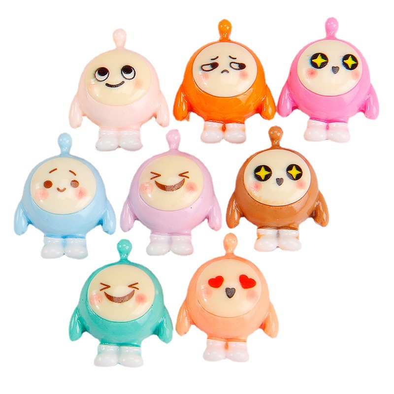 Nuevo huevo de dibujos animados fiesta DIY accesorios de la joyería de resina parche miniatura de dibujos animados crema pegamento material de resina al por mayor