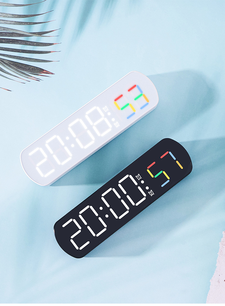 Minimalist Electronic Creative Multifunctional LED Alarm Temperature Jumping Seconds Display Countdown Bedside Clock_voghion.com