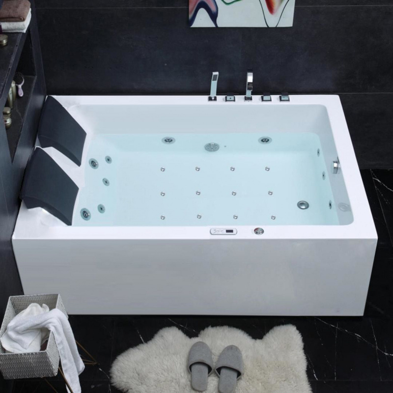 Foshan Double-Sided Skirted Rectangular Double Acrylic Deep Soaking Constant Temperature Massage Heated Hotel Bathtub Foshan Double-Sided Skirted Rectangular Double Acrylic Deep Soaking Constant Temperature Massage Heated Hotel Bathtub