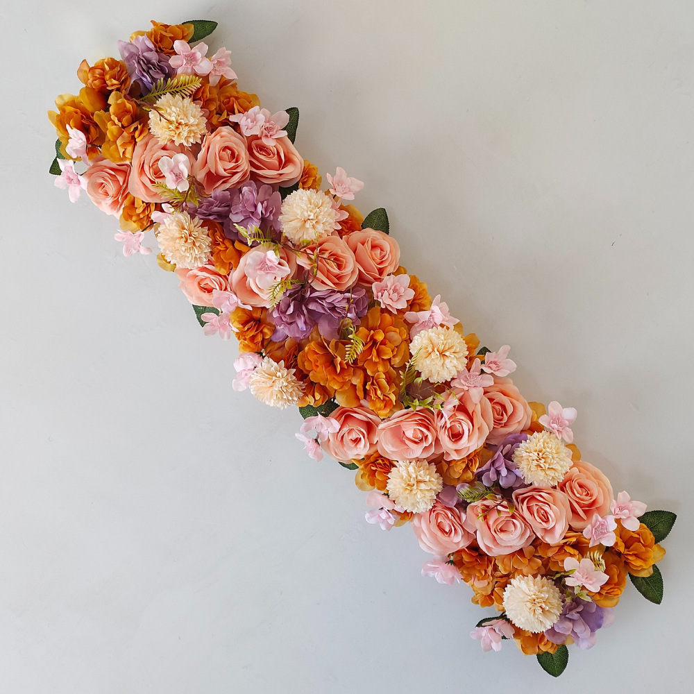 1m hilera de flores artificial hilera de suelo hilera de flores decorativa hilera de flores arco de boda flores decorativas hilera de flores largas hilera de rosas de boda