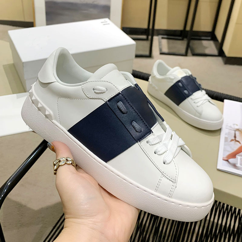 thumbnail for 2024 New V Home Thick-soled Rivet Small White Shoes Unisex Versatile Lace-up Casual Sneakers Color-Blocked Shoes