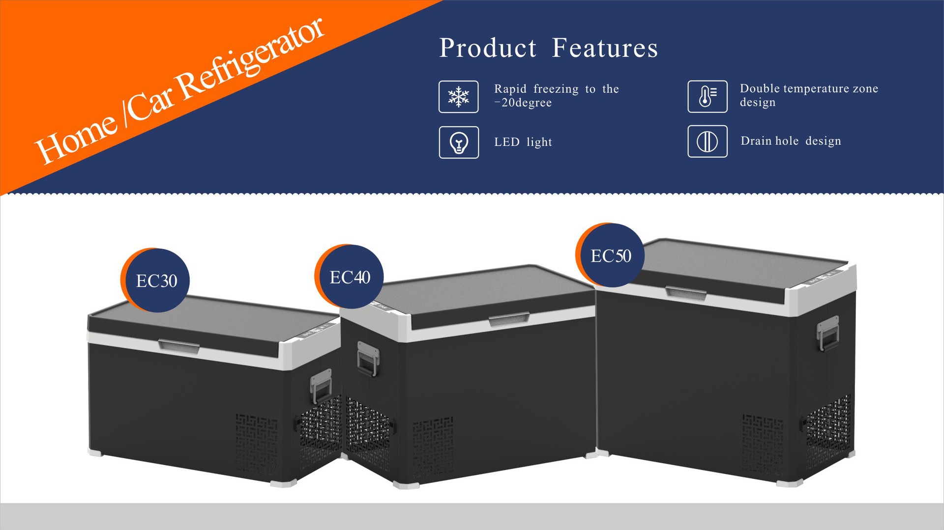 Source Factory 30/40/50L Compressor Car Refrigerator 12V24 Car Home Dual-Purpose Camping Style Rv Mobile Freezer