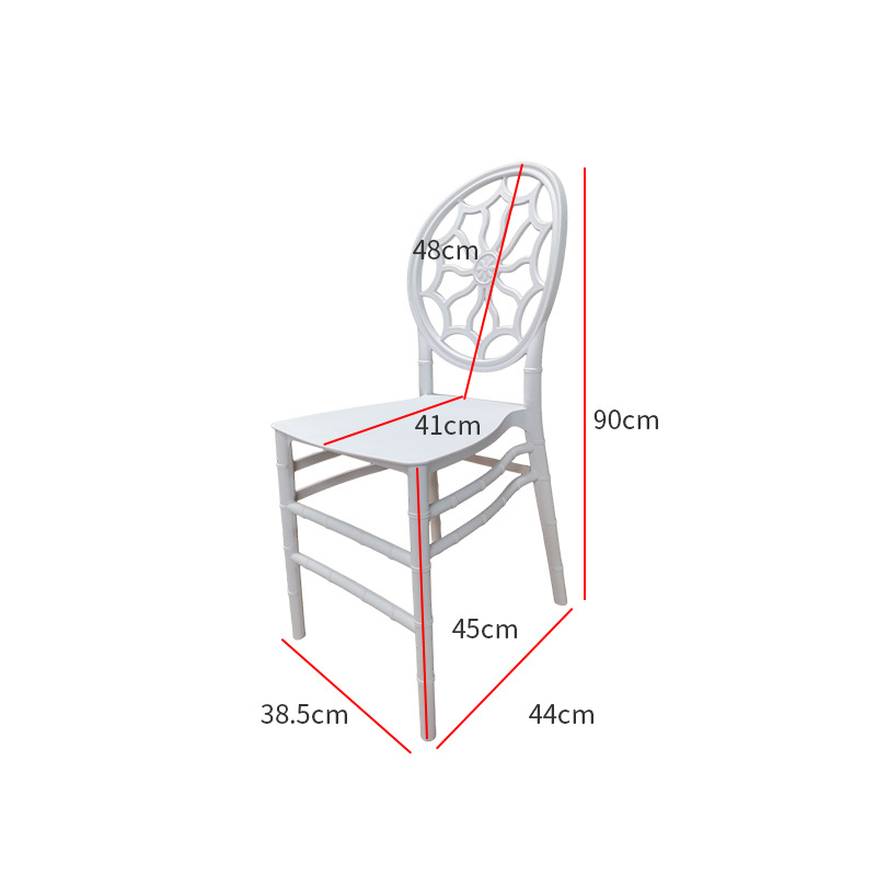 Simple Hollow-Out Sunflower Chair, White Backrest Chair for Outdoor Weddings and Events, Hotel Banquet Negotiation Chair