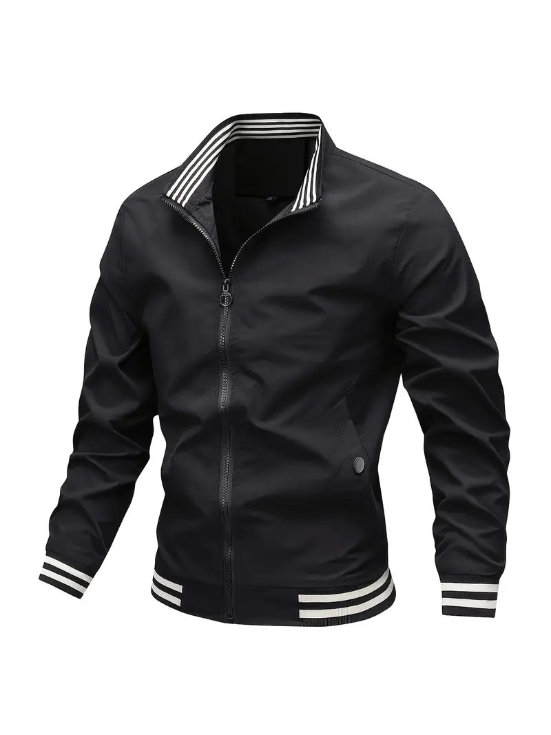 Spring and Autumn new business casual stand collar men's windproof youth jacket men_voghion.com