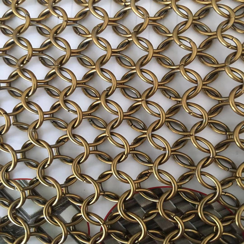 不锈钢饰品金属环网酒吧酒店装饰垂帘金属吊帘餐厅隔断屏风装饰网