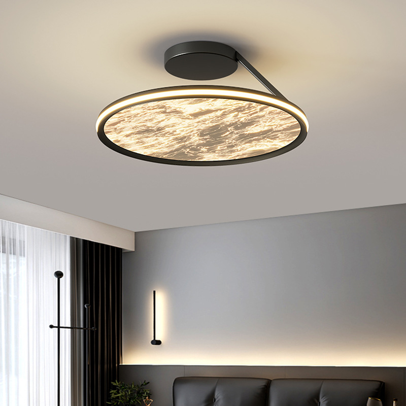 Luz de techo del dormitorio italiano minimalista lujoso ligero alto espectro completo protección de ojos redonda nube comedor lámparas de estudio