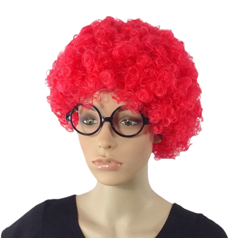 False cover round curly hair props large size head cover large wig explosive head wig fan hair