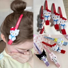 漫画かわいいhellow kittyケイティ猫ヘアクリップ三麗鴎一字クリップ女子学生サイドクリップ大サイズ前髪クリップ